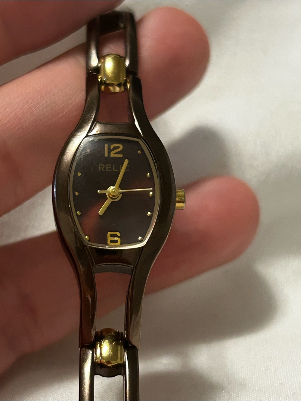 Relic Brown and Gold-Tone Bracelet Watch
